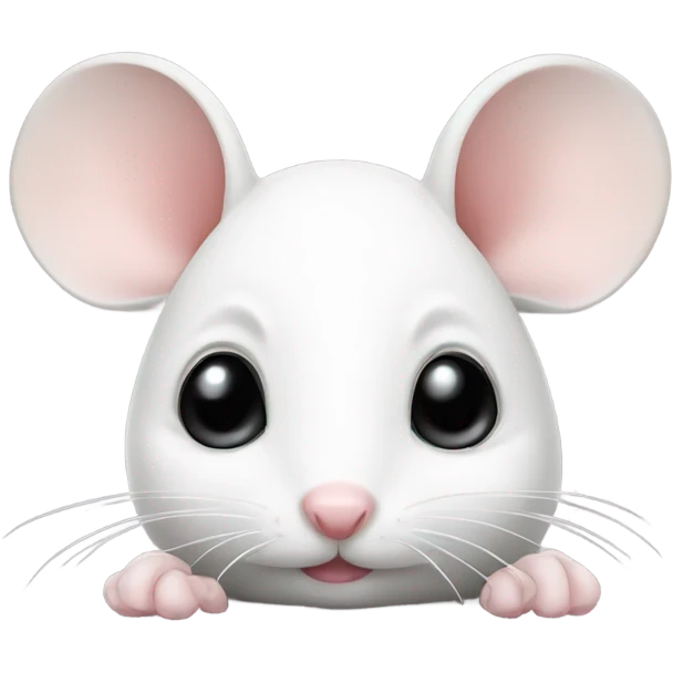 Cute little white mouse with kissy face emoji