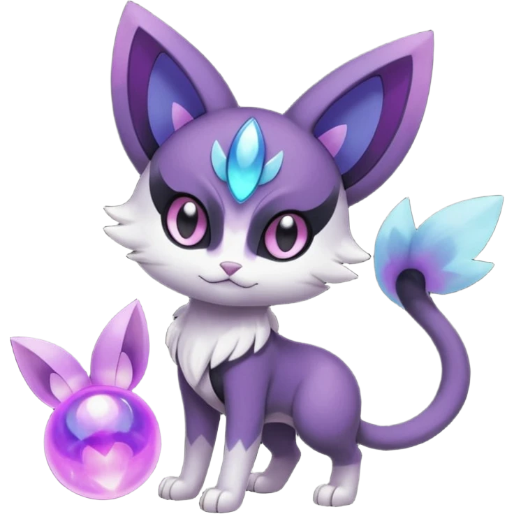 Smooth Edgy Cool Dark Dusky Gloomy Meloetta-Purrloin-Gatomon-Trico-Pokémon-Fakémon-fusion-hybrid-creature emoji
