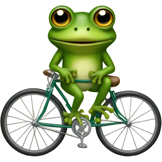 Frog riding a bike emoji