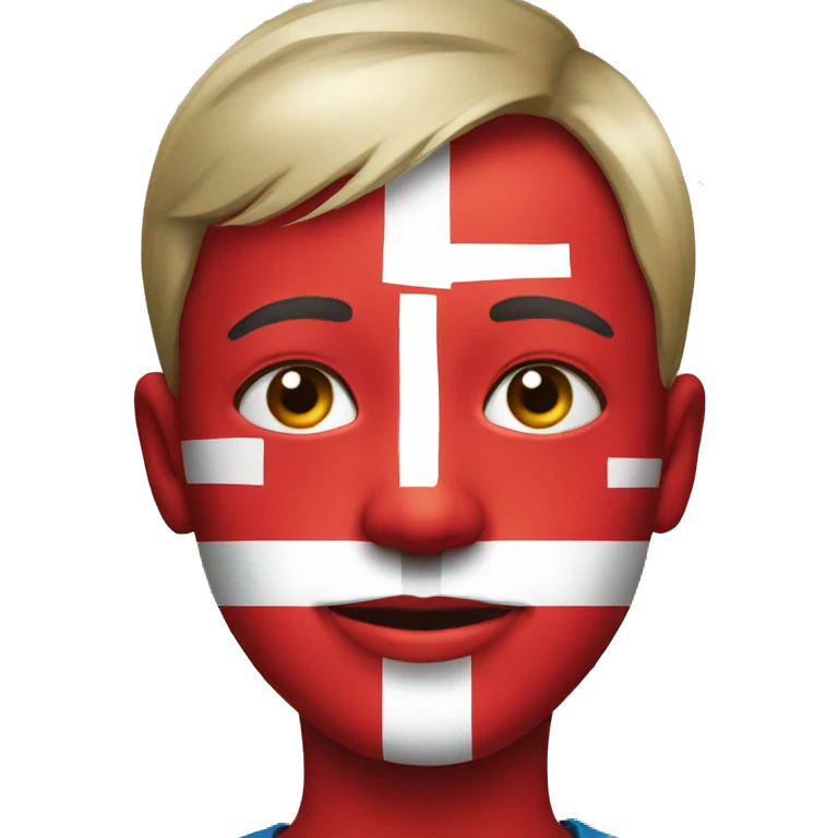 face with danish flags on its cheek emoji