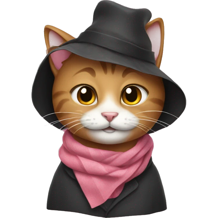Cat with rosè scraf  emoji