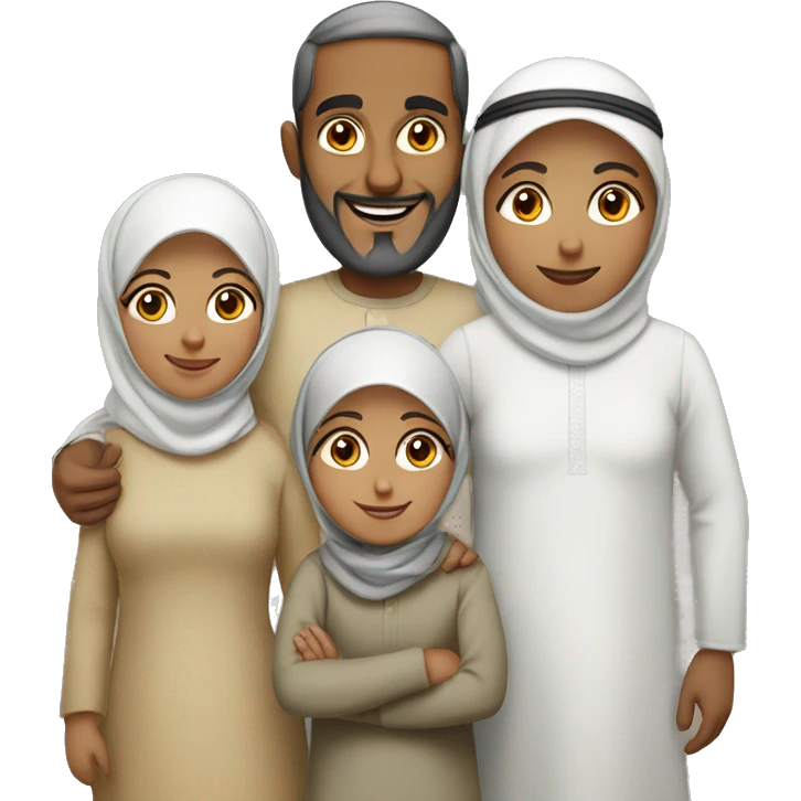 A Muslim family of five  emoji