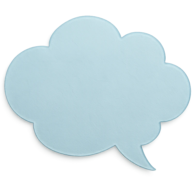 soft pastel aesthetic cloud-shaped note bubble with a pastel blue background emoji