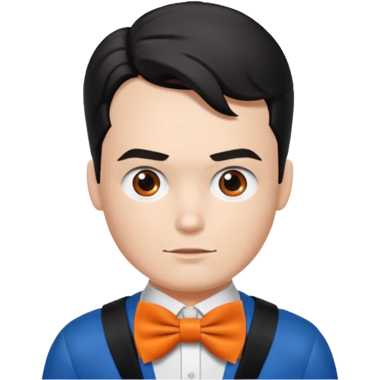 a superman with organe bow tie emoji