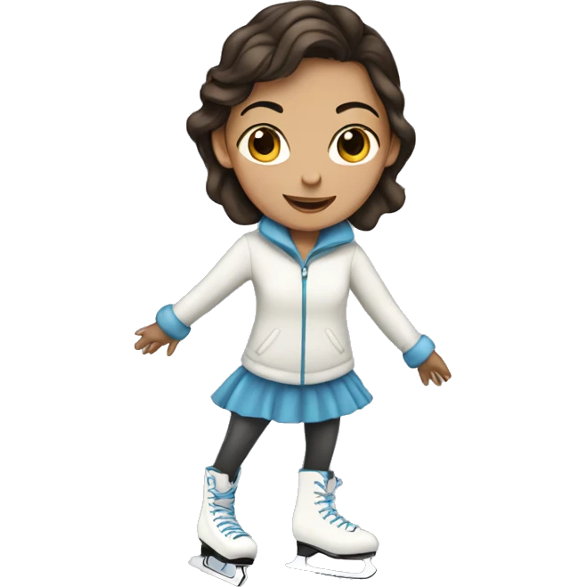 brunette Girl ice skating  emoji