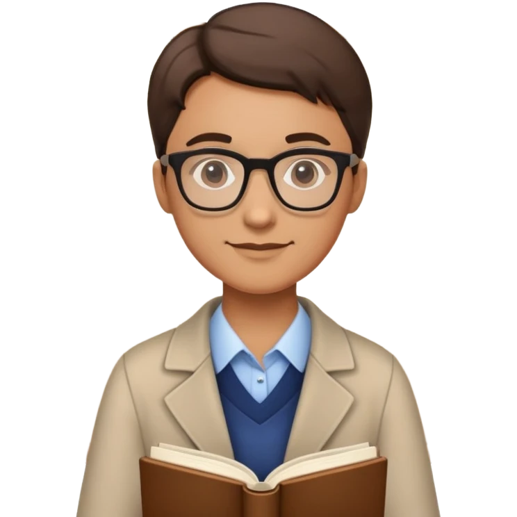 professional teacher with glasses and book emoji