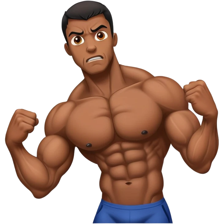 black bodybuilder afraid scared emoji