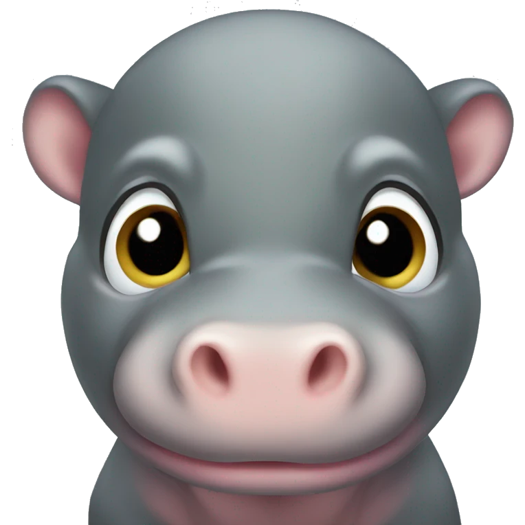 baby pygmy hippo face emoji