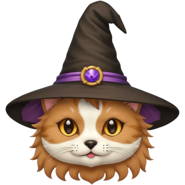 cat/dog combined with cute witch hat emoji