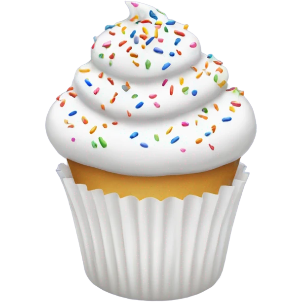 White cupcake with sprinkles  emoji