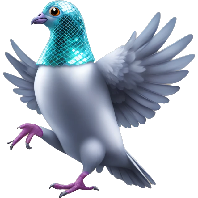 dancing disco ball pigeon emoji