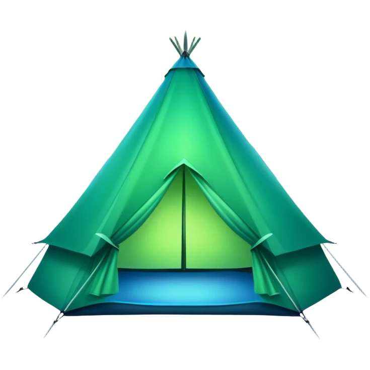 tent under aurora borealis night sky emoji
