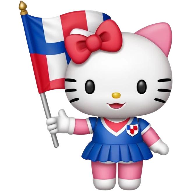 My melody hello kitty holding Dominican flag emoji
