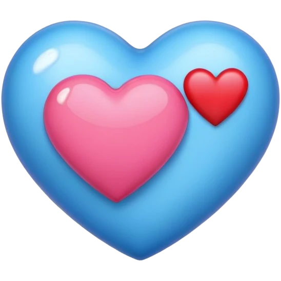 Blue heart with kisses emoji