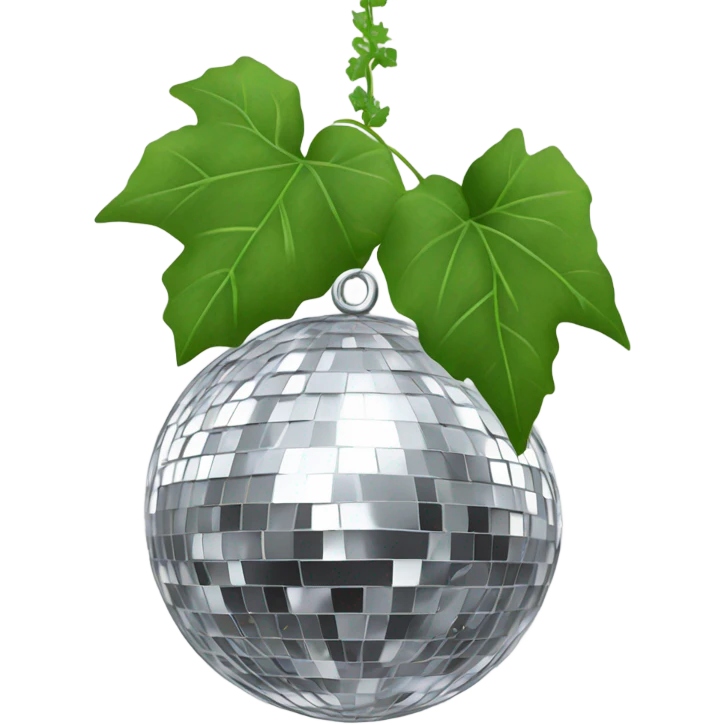 DISCO BALL WITH IVY LEAVES HANGING silver emoji