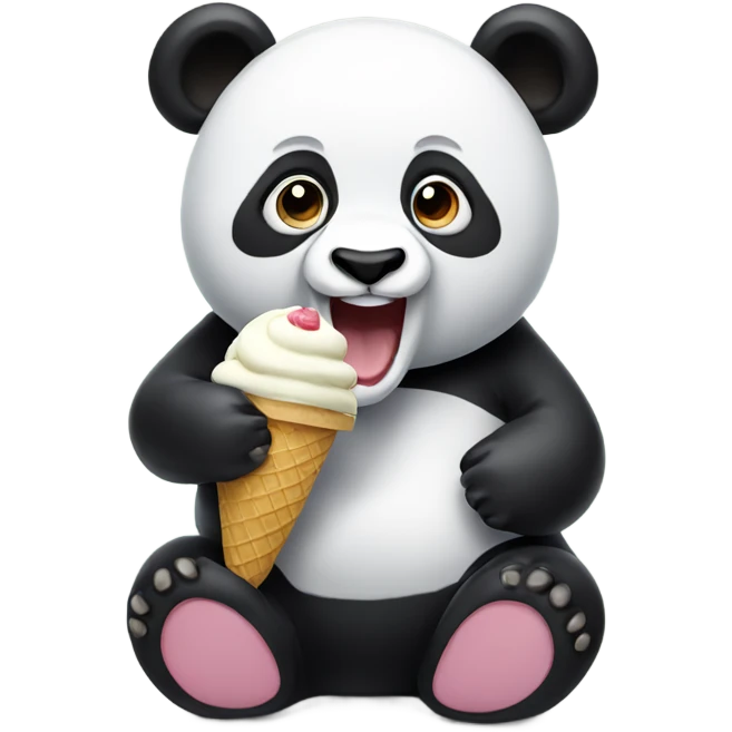 Panda eating ice cream emoji