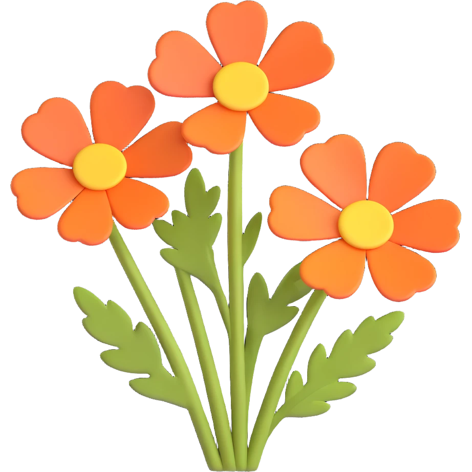 Enhance the 3D iOS cartoon style yarrow flower by adding even more volume and depth, making the shapes extra rounded and dimensional. Keep the style playful and natural, without any faces or smiles, preserving the original 3D cartoon look. emoji