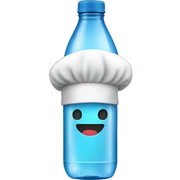 Water bottle with a chef hat  emoji