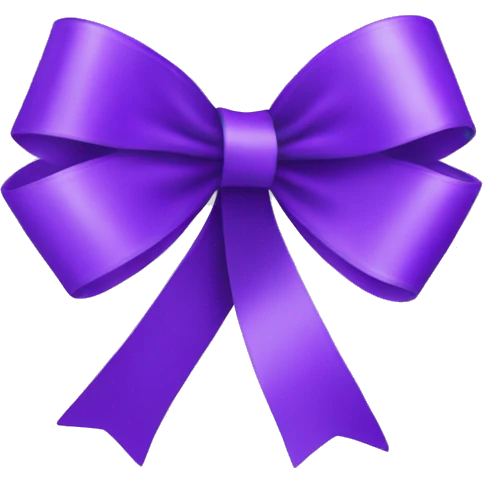 Single purple ribbon on transparent background emoji