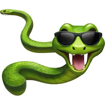 A snake with gun and sunglasses emoji