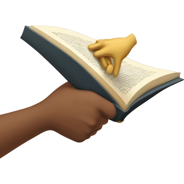 Hand passing book to other hand emoji