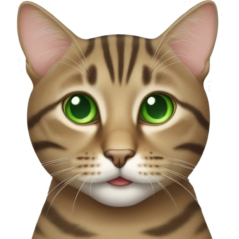 Tabby cat with green eyes emoji