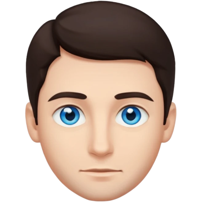 homme yeux bleu azur cheveux brun foncé emoji
