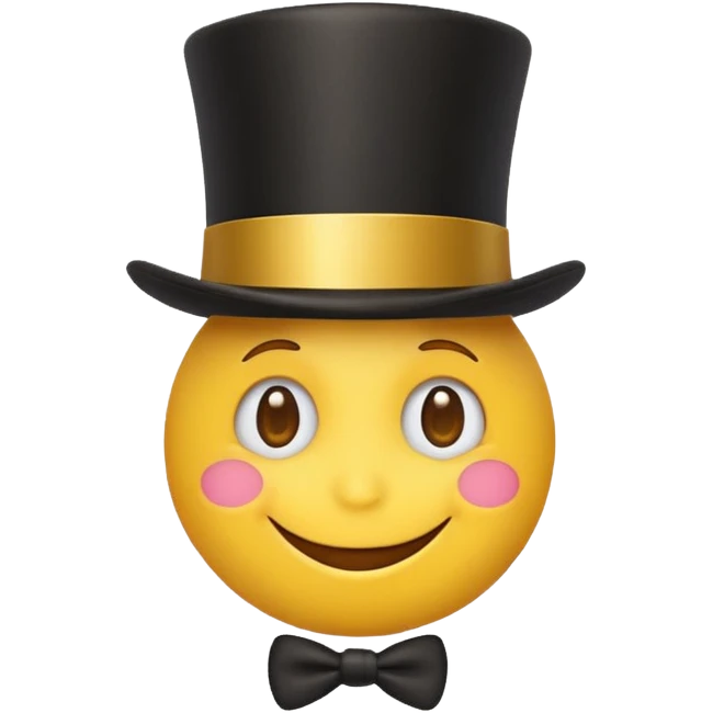 A yellow emoji with a top hat on emoji