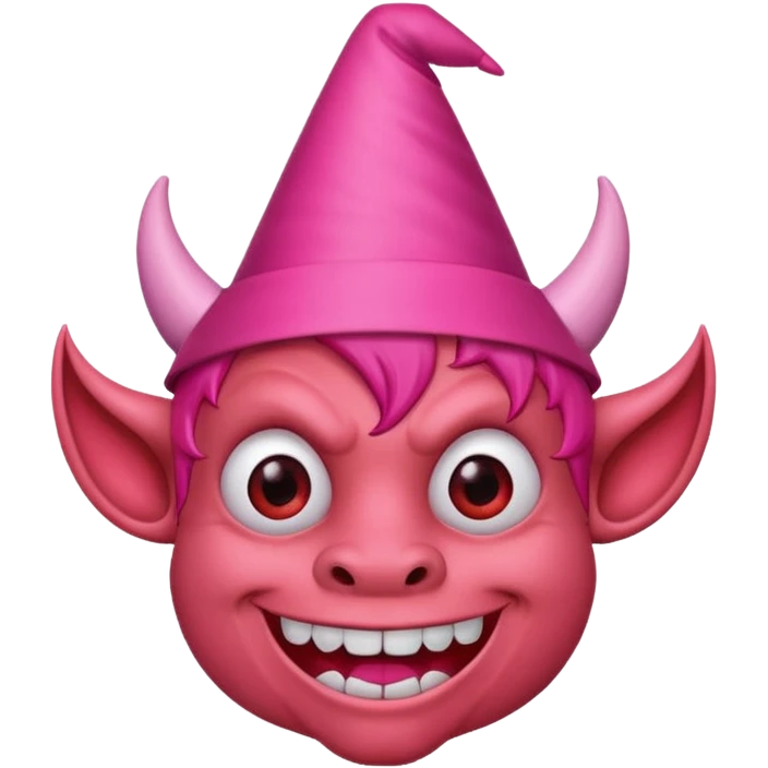 red Devil with pink party hat emoji