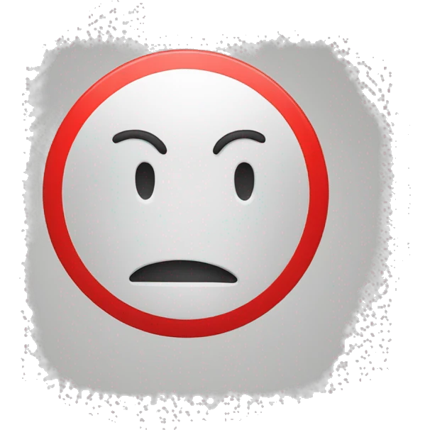 Warning sign, words body stop in red font emoji