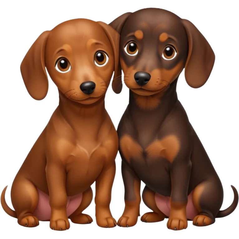 Two dachshunds in love with each other  emoji