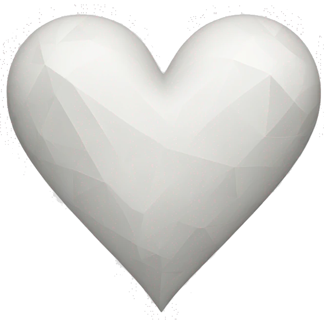 White heart with geometric V shape emoji