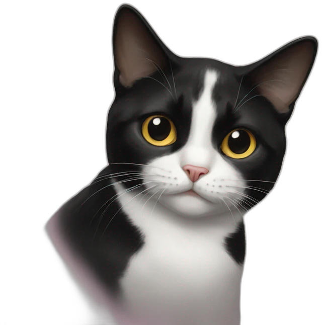 tuxedo cat as painting emoji