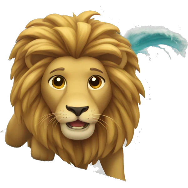 Lion make surf emoji