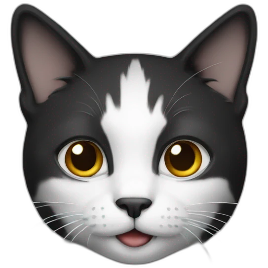 Cat black and white emoji