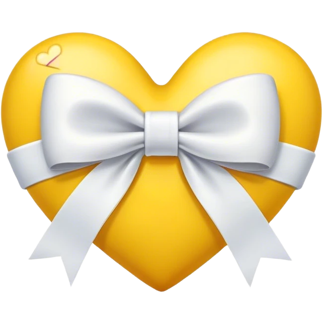 Yellow heart white bow emoji