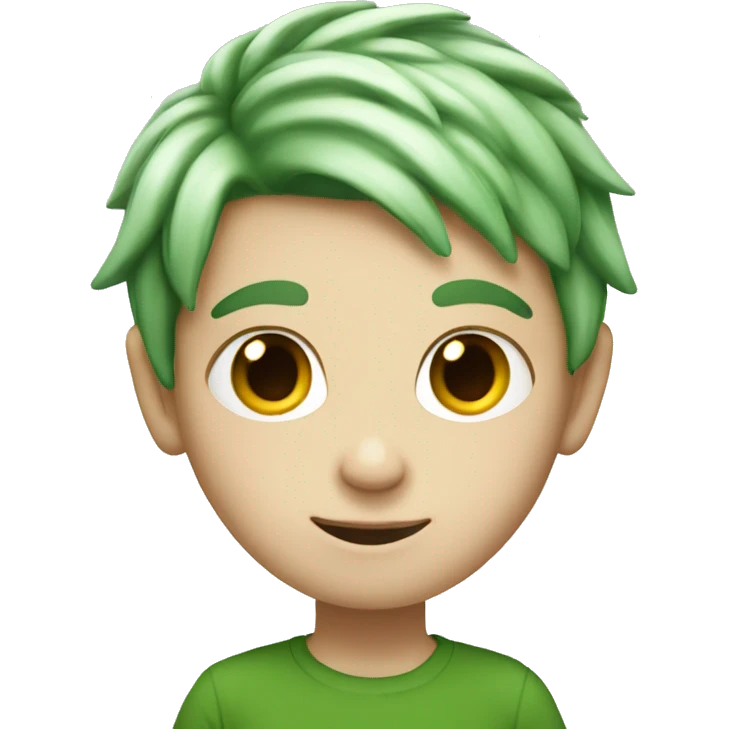 Boy Green Fairy, white skin, green hair emoji