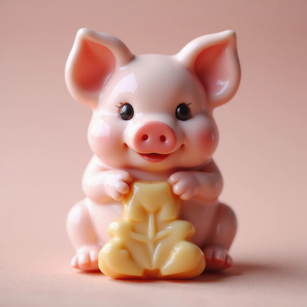realistic candy shaped like a cute piglet, photorealistic style emoji