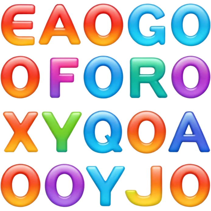 Emoji word “Metafora”, each letter as a metaphor, glossy emoji style, bright gradient, rounded vector, transparent background, PNG emoji