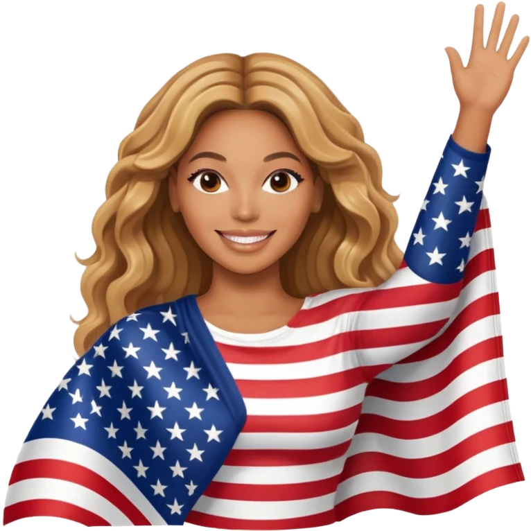 Beyonce with waving american flag emoji