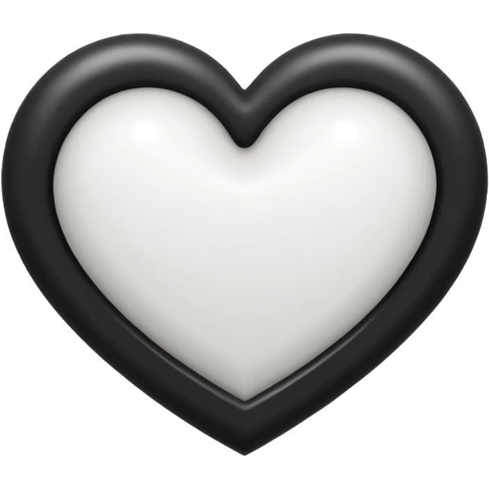 Siyah beyaz kalp emoji