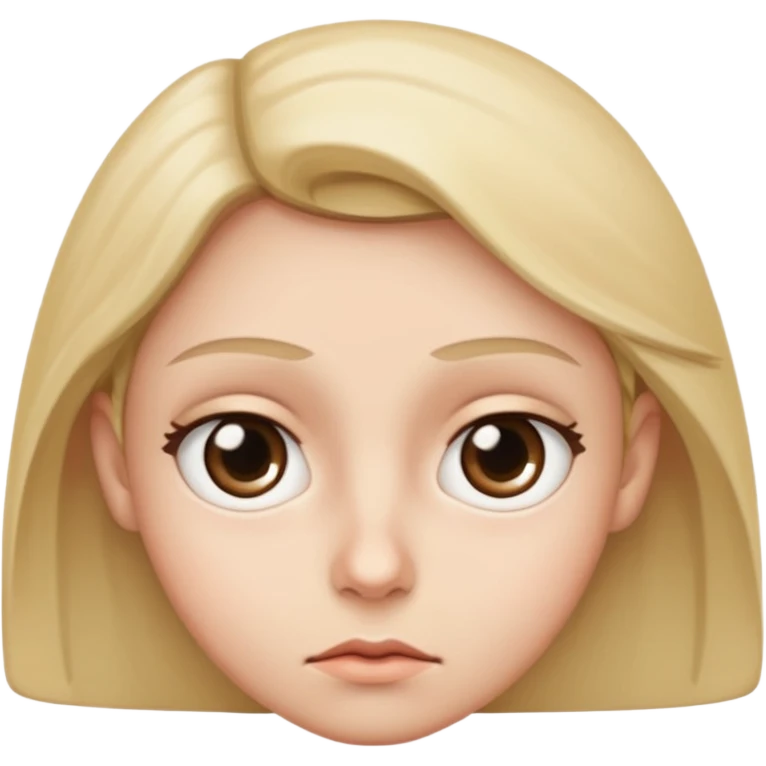 Stern face looking left but the eyes are wide emoji