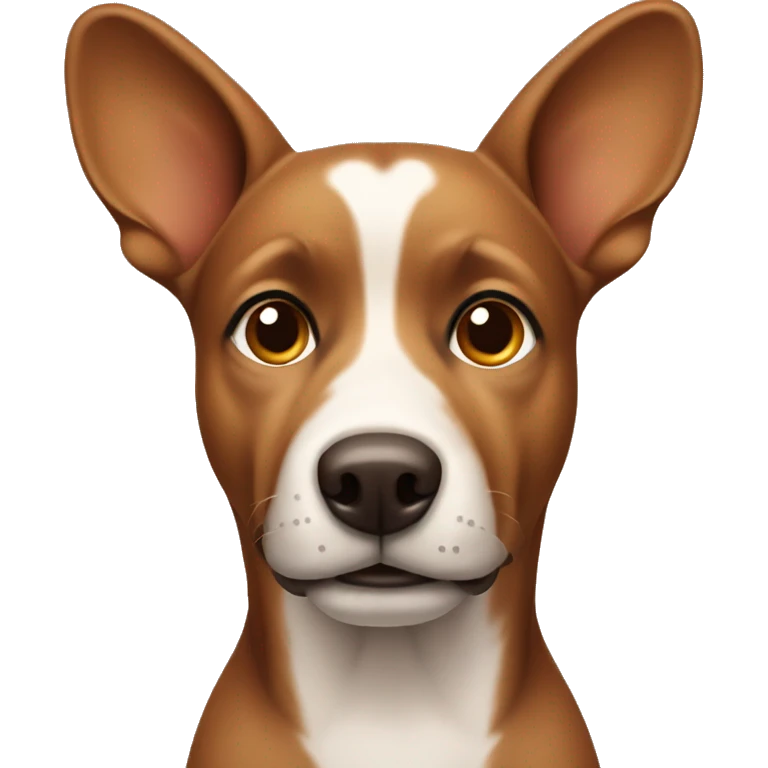 Brown dog with big ears and light brown eyebrows emoji
