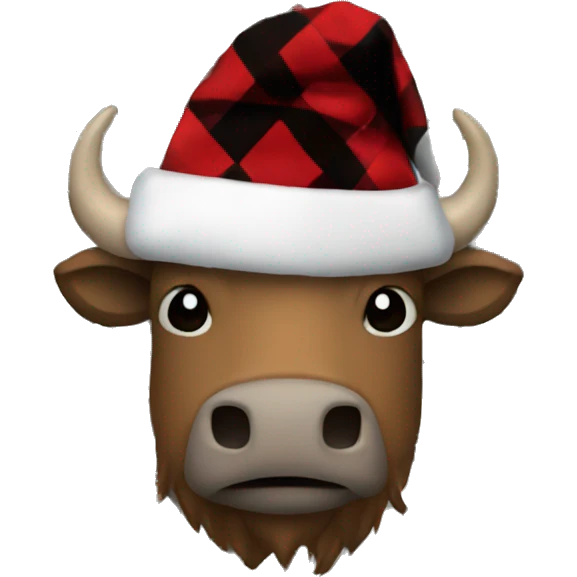 Santa hat buffalo plaid  emoji