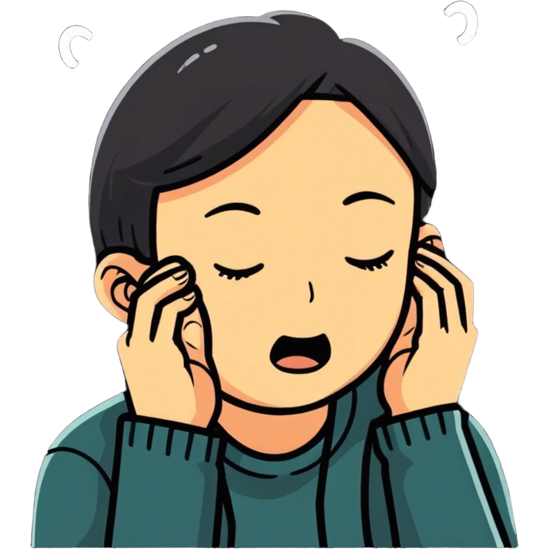 Personne qui a mal aux oreilles à cause du sons emoji