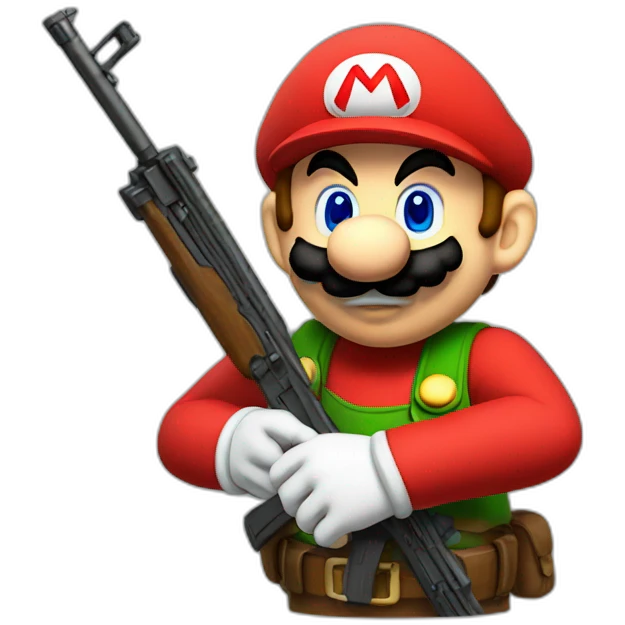 Mario with rifle emoji