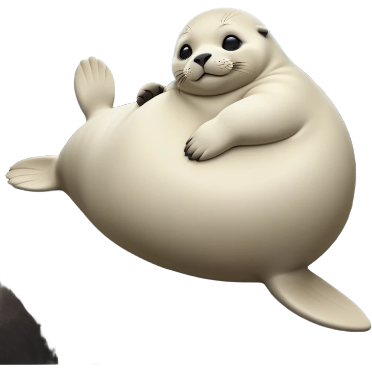 cinematic-seal-realistic-full-body-lounging-emoji,-plump-sleek-body-stretched-out-on-a-rocky-shoreline,-short-smooth-fur-glinting-in-the-sea-breeze,-flippers-tucked-comfortably-beneath-its-body,-large-dark-eyes-filled-with-playful-curiosity,-whiskered-muzzle-lifted-slightly-as-if-smiling,-simplified-yet-realistic-focused-features,-highly-detailed,-glowing-with-a-refreshing-marine-radiance emoji