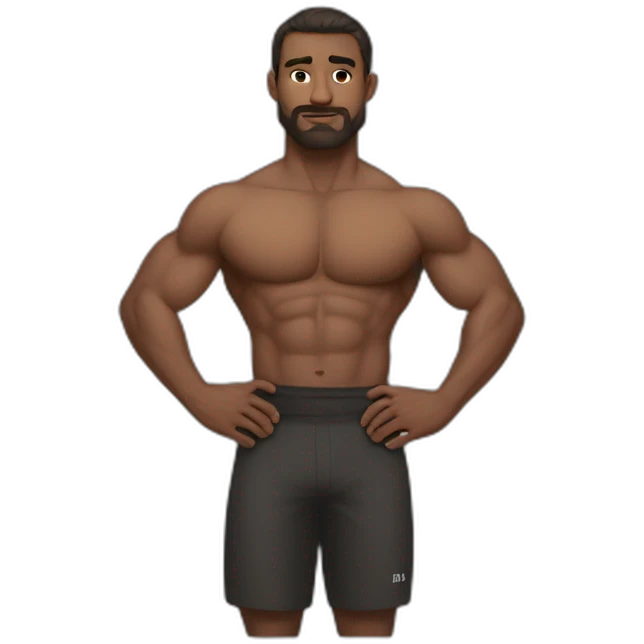 buff iman gadzhi with hands on hips emoji