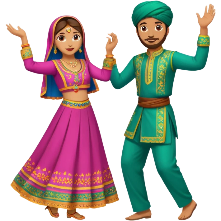 pakistani dancing man and woman fully clothed full body emoji