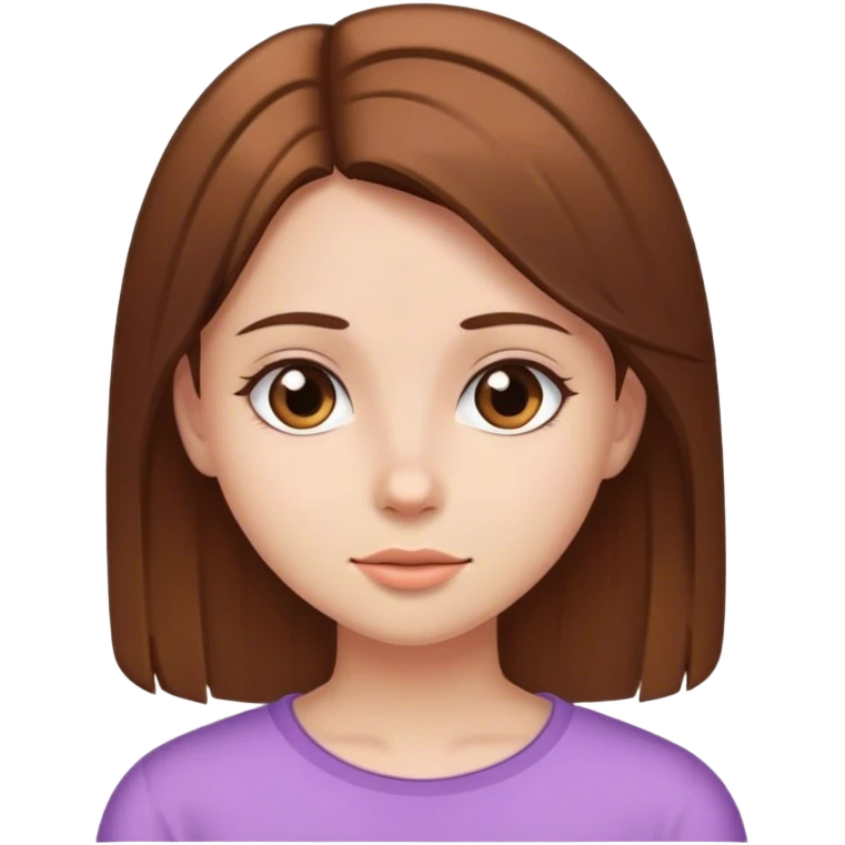 Girl with brown straight hair emoji